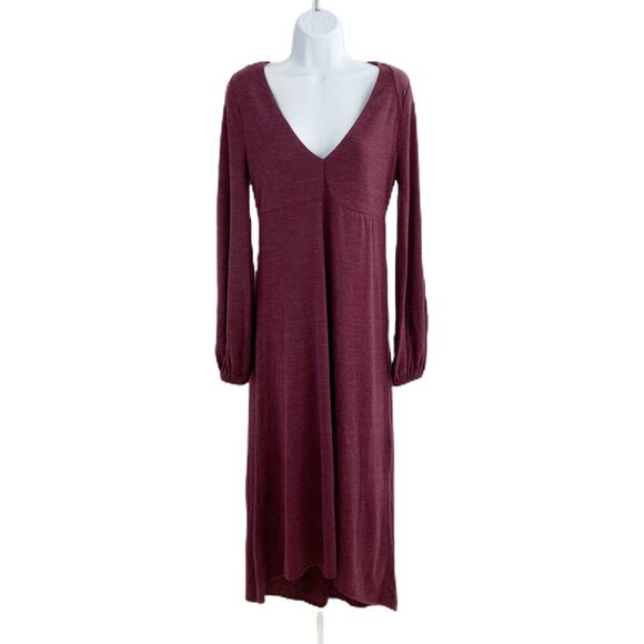 Chaser Triblend Blouson Sleeve Hi-Lo Midi Dress M - Picture 2 of 9